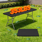 FDW 6 FT Folding Table, Portable Plastic Table - Image 3