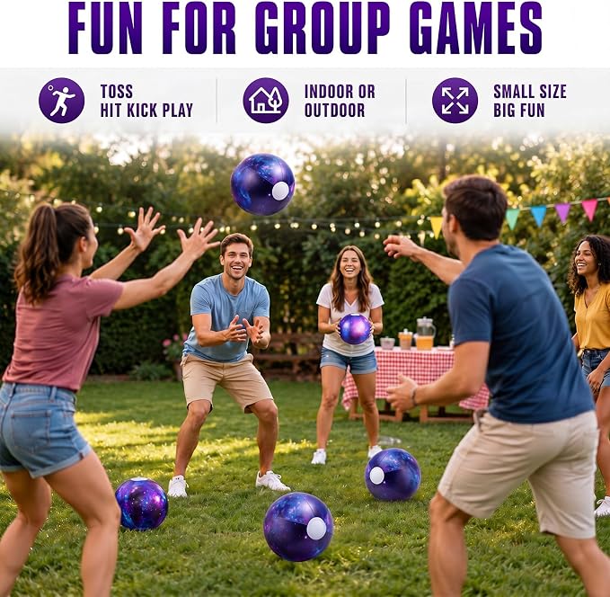 Realspring 12 Pack 8 Inch Galaxy Beach Balls – Space Themed Pool Toys - Image 4