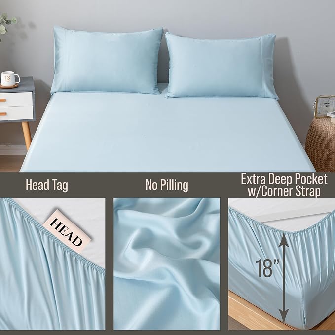 Bella Coterie King Size Fitted Sheet Only | Luxury Bamboo Viscose | 100% - Image 3