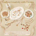 NewOasis 513Pcs Gold Keychain Making Kit & Bag Charm Kit, DIY Lip Gloss Charms - Image 3