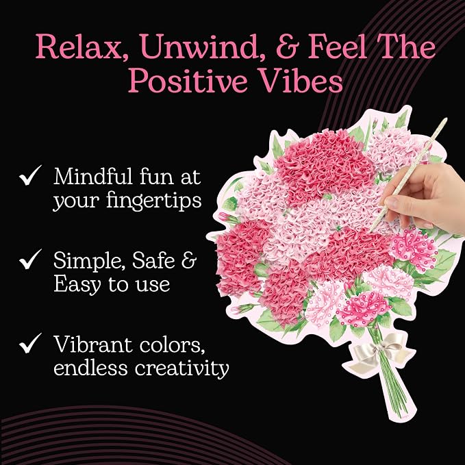 Unwynd Poke Art Carnations Flower Bouquet | Mess-Free Arts and Crafts - Image 5