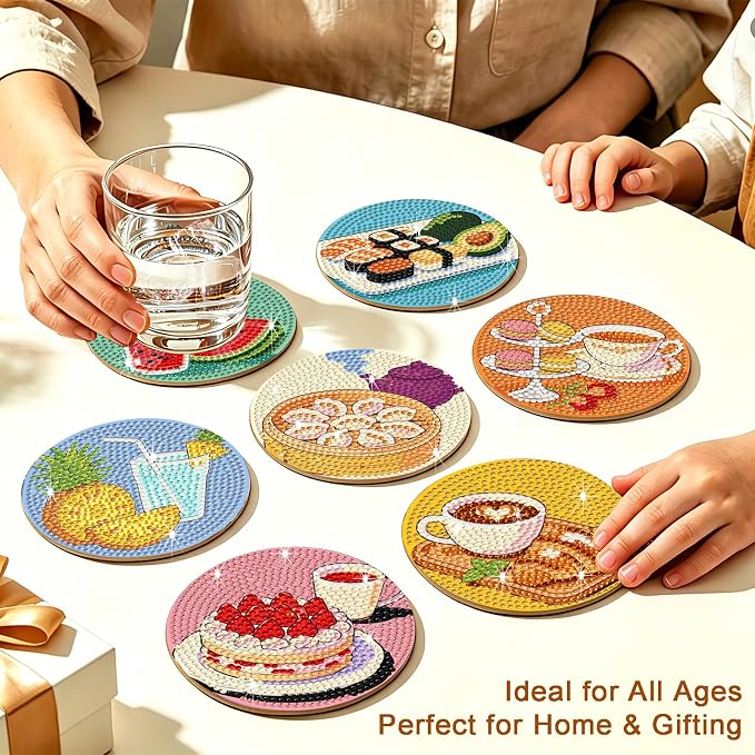 8-Pack Diamond Art Coaster Kit - Image 5