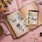 GLOBLELAND Vintage Floral Clear Stamp Art Words Transparent Silicone Stamp - Image 3