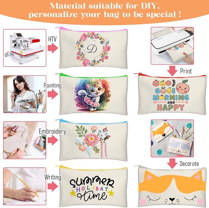 Legigo Blank Canvas Bag Zipper Pouch Makeup Bags Bulk - Image 6