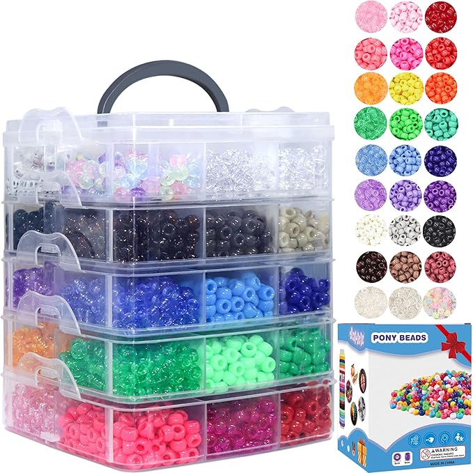 LIS HEGENSA 6300 Pcs DIY Childrens Crafts Beads Friendship Bracelet Kit by LISHEGENSA