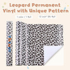 Tintnut Leopard Permanent Vinyl Roll 12in x 5ft Cheetah Adhesive Vinyl | Black - Image 2