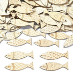 LiQunSweet 200 Pcs Mixed Styles Fish Unfinished Wood Cutout Ocean Sea Animals by LiQunSweet