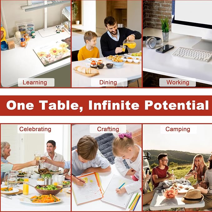 Elevon 6FT Folding Tables – Heavy Duty Portable Foldable Table - Image 7