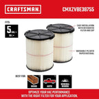 CRAFTSMAN CMXZVBE38755 Genuine 5-20 Gal. General Purpose Wet Dry Vac Filter | - Image 2