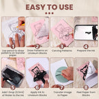LINSIRON Linocut Kit for Printmaking, Linocut Tools Block Printing Stamp Making - Image 5