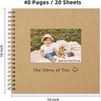 10x10 Inch DIY Scrapbook Photo Album, Hardcover Kraft Paper Acid-Free, 20 Sheets - Image 2
