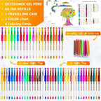 Soucolor 120 Neon Glitter Gel Pens, 60 Refills, Teen Girls Coloring Books | 60 - Image 2