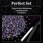 5000pcs 2mm Resin Rhinestones Bulk, Purplish Black AB Flatback Round Jelly - Image 4
