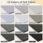 XSEINO 12 Rolls 8"x35" 1.4mm Thick Soft Felt Fabric Sheet 12 Assorted Black - Image 2