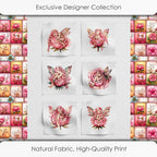 ‍ Pink Fairy Patchwork Cotton Fabric Panel – 6 Designs + Bonus Patchwork Sheet - Image 5