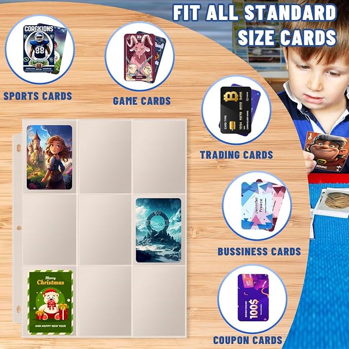 7200 Pockets Trading Card Binder Sleeves, Baseball Card Sleeves Fit - Image 4