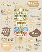 ClaBead 14000 Pcs Clay Beads Bracelet Making Kit - Image 4