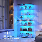 Dystler 6-Tier Glass Display Cabinet, RGB LED Lights - Image 4