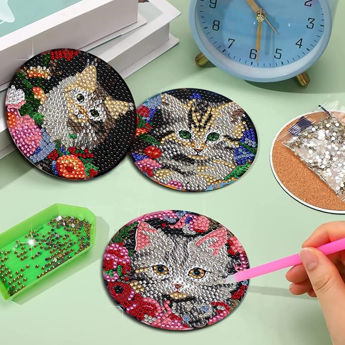 EWJRNSF 6 PCS Diamond Art Coasters Kit - Image 4