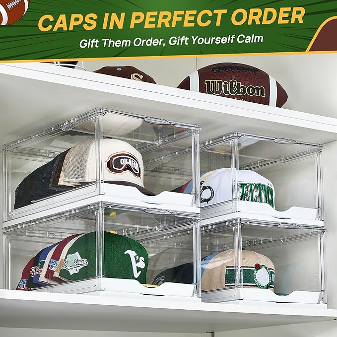 Vtopmart 6 Pack Stackable Baseball Caps Organizer, Each Holds 12 hats | Each - Image 6
