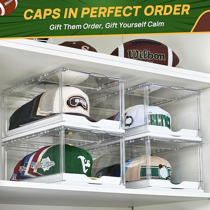 Vtopmart 6 Pack Stackable Baseball Caps Organizer, Each Holds 12 hats | Each - Image 6