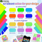 VINYL FROG Neon HTV Vinyl PU Fluorescent and Glitter Heat Transfer Vinyl Bundle - Image 2