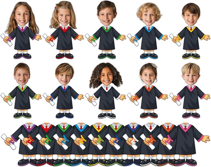 gisgfim 80Pcs Graduation Gown Cutouts Graduation Bulletin Board Decorations by gisgfim