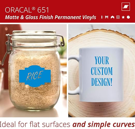 ORACAL 651 Matte Sky Blue Vinyl Durable Roll Easy to Weed Permanent Adhesive - Image 2