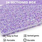 32000Pcs Lavender Rhinestones for Bedazzling, 6mm Flatback Gems Bedazzler Kit - Image 3