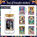 Rngmsi 20 Sheets Skull Gothic UV DTF Cup Wrap Cold UV DTF Transfer Stickers | - Image 2