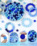FIVEIZERO 160PCS 15mm Round Silicone Beads, Wear-resistant, Easy-clean - Image 3