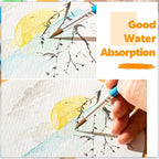 Prudiut 50 Sheets Watercolor Paper Bulk, 8 Sizes White 140 lb/300 GSM Cold - Image 3