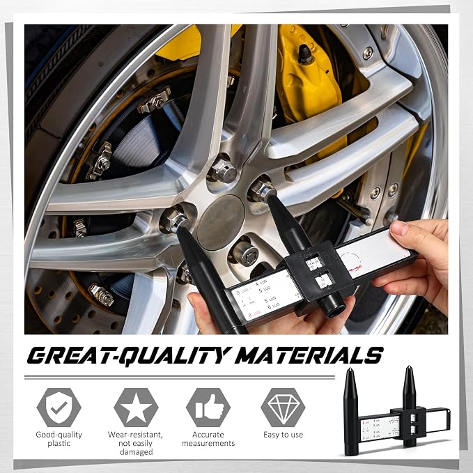 Kingdder 1 Pcs Wheel Stud Rim Bolt Pattern Measuring Tool PCD Ruler Wheel PCD - Image 4