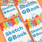 4 Pack 9x12 Sketch Book Spiral Bound, 50 Sheets Each 100gsm/68lb Acid-Free - Image 6
