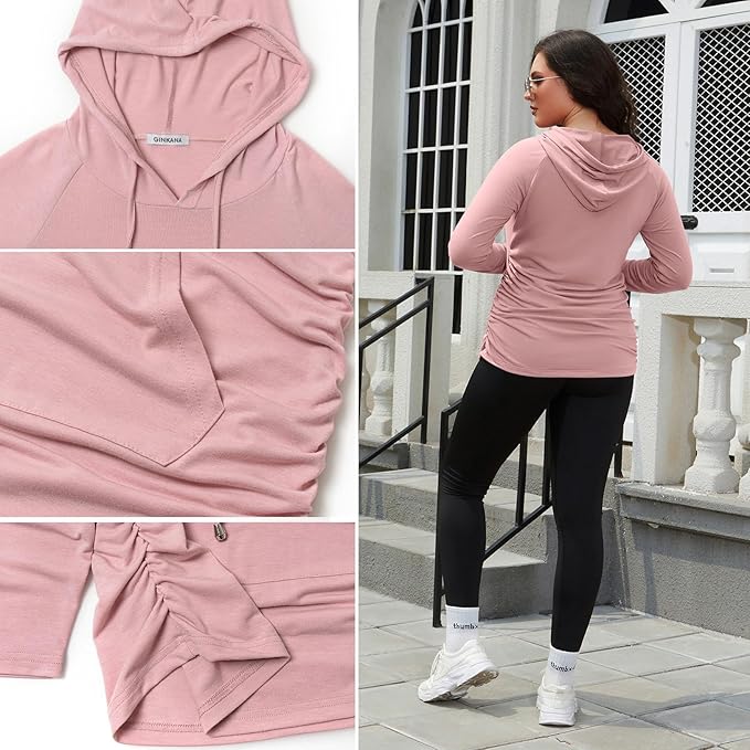 GINKANA Maternity Hoodie Long Sleeves Shirts Casual Maternity Top Pregnancy Sweatshirt Casual Clothes