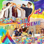 Kolldenn 24 Pcs Tie Dye Party Favor Bags Hippie Goodie Gift Paper Bags - Image 6