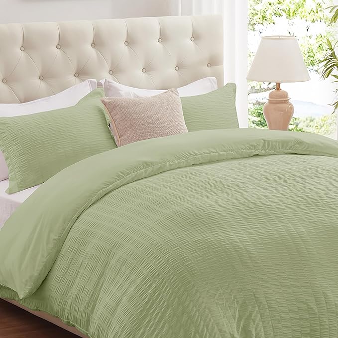 Cozyide Green Duvet Cover King Size, 3 Pieces Bedding Duvet Covers, Soft by cozyide
