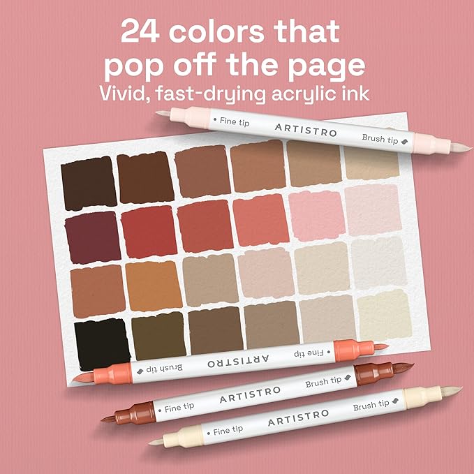ARTISTRO 24 Skin Tones Acrylic Paint Markers - Image 2