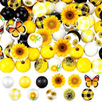 Qunclay 200 Pcs Sunflower Beads Summer Wooden Beads by Qunclay