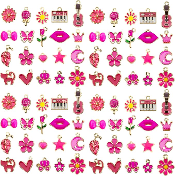 WOCRAFT 40pcs 20 pairs Assorted Enamel Bracelet Charms by WOCRAFT