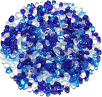 QYGL 0.55LB Blue Mixed Clear Glass Pebbles, Tumbled Sea Glass Stones by QYGL