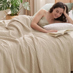 PHF Cooling Waffle Blanket King Size, Lightweight 60% Rayon from Bamboo & 40% by PHF