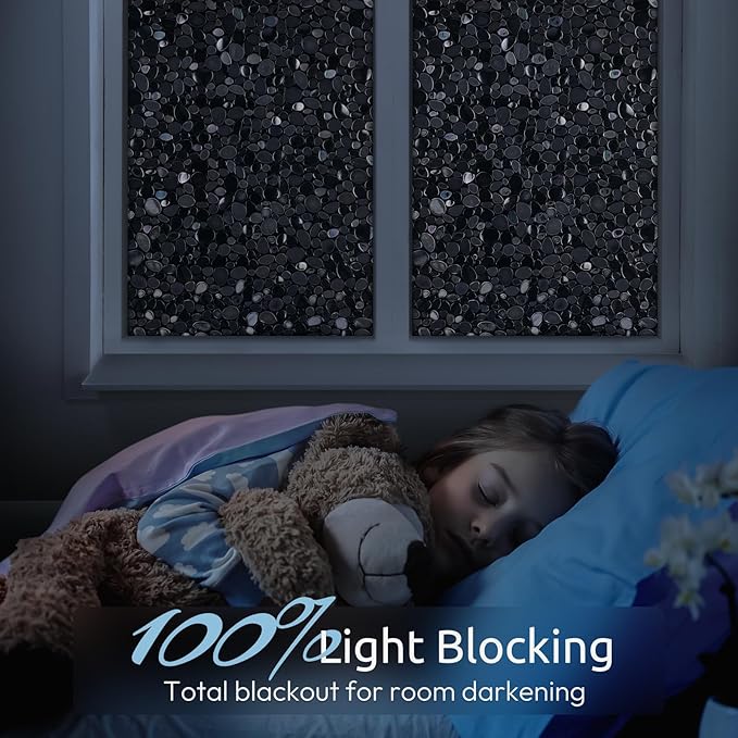 rabbitgoo Total Blackout Window Privacy Film, Sun Light Blocking Privacy Window - Image 2