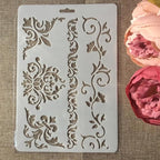 TIAMECH A4 Reusable Floral Edge Line Stencil - Image 5