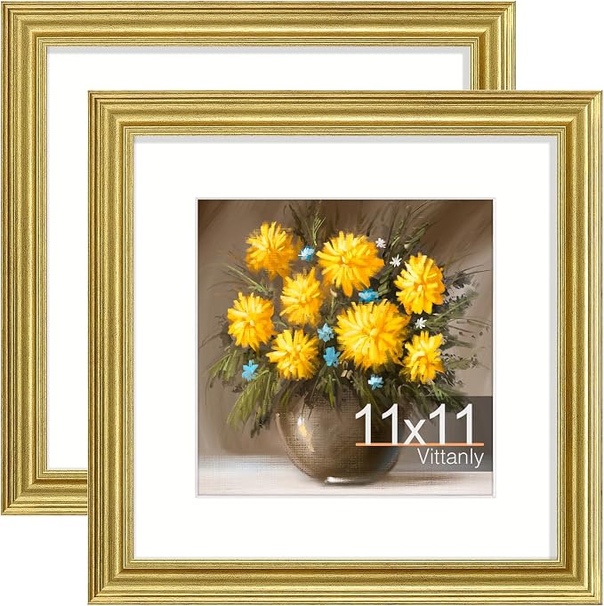 Vittanly 11x11 Picture Frames Set of 2, Ornate Vintage Photo Frame by Vittanly