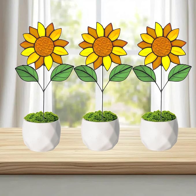 Glass Flowers, Stained Glass Sunflower - Image 6