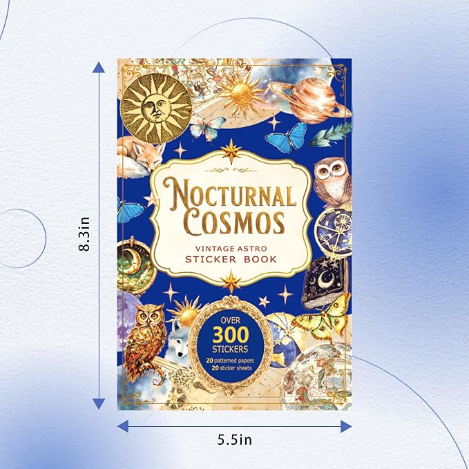 Vintage Astrology Sticker Book & Scrapbook Paper Pad, 40 Inner Pages - Image 4