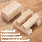 7 Pcs Basswood Carving Blocks, Soft Whittling Wood - Image 3