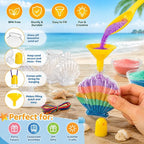 ZAVOOS 50 Pack Sand Art Bottles, Shell Shaped Plastic Craft Collection Bottle - Image 3