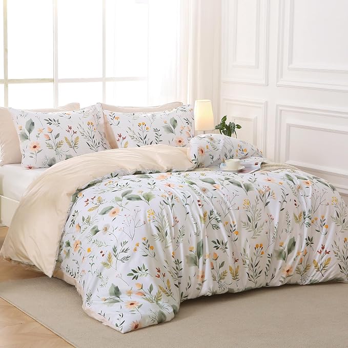 Duvet Cover King Size, Reversible Floral Vintage Duvet Cover Set - Image 2